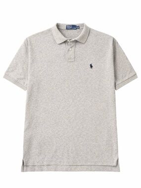 Ralph Lauren Light Grey Heather Polo Shirt with Navy Pony